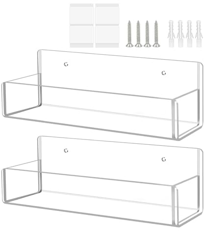 qokeeu Wand Gewürzregal Mit Montage,Acryl Gewürzregal - 2-teiliges Acrylregal Organizer für Küche Gewürzstation Vorratsschrank Tür Aufbewahrung