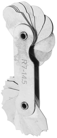 HETHLIF Calibro per Raggio, Strumento di Misurazione Calibro in Acciaio Set per Raggio Strumento di Misurazione Convesso Concavo Interno per Raccordo per in Acciaio Inossidabile di Convesso Concavo