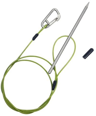 Woalopted Pincho de pesca – Abrazadera de cable de acero inoxidable, con mosquetón Kayak, para uso en buceo, kayak, lagos, estanques, costas y arroyos