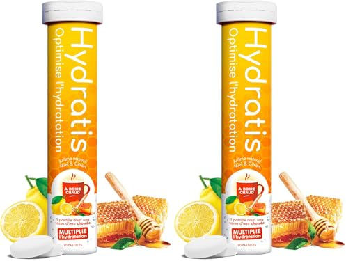 HYDRATIS - Pastilles Hydratation Electrolytes - Miel Citron [Gamme Chaude] - Améliore l'Hydratation et Favorise l'Énergie - Formule Isotonique - Sport, Récupération, Bien-être - 1 tube (20 Pastilles)
