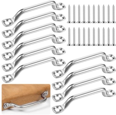 Kendwing Boucles de Pont Kayaks,Plaques à Oeillets INOX Boat Top Pad Eye,10 Pièces Plaques d'oeil de Plaque de Pont de Fixation Forme à Bosse Boucle Fixe avec 20 Vis pour Gréement de Canoë Kayak