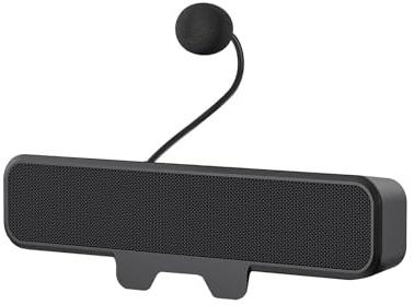 APGLSXY Haut-parleurs externes à double pilote pour PC - Micro détachable - Antibruit - Pinces d'alimentation USB - Montage facile - Pour ordinateur portable et bureau - Avec microphones amovibles