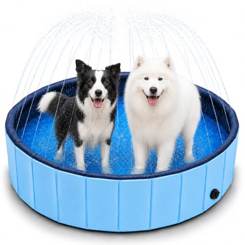120x30cm Hundepool mit Sprinkler,Faltbarer Hundepool