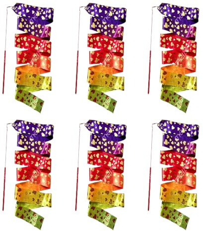 APGLSXY Bandes de gymnastique colorées, bande de danse, gymnastique artistique rythmique, ballet, danse, serpentins, tige tourbillonnante, baguette arc-en-ciel, entraînement, danseur, baguette magique