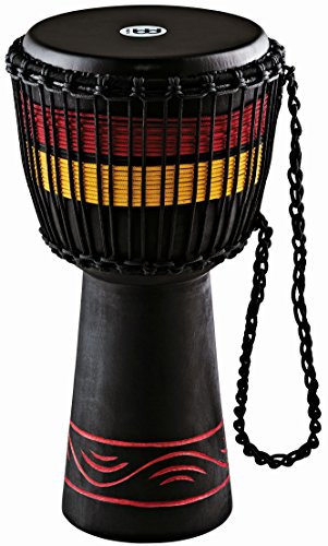 Meinl Percussion African Style Djembe - Mittelgroße Handtrommel - Mit Ziegenfell - Durchmesser 10 Zoll - Mahagoni, Mehrfarbig (ADJ7-M)