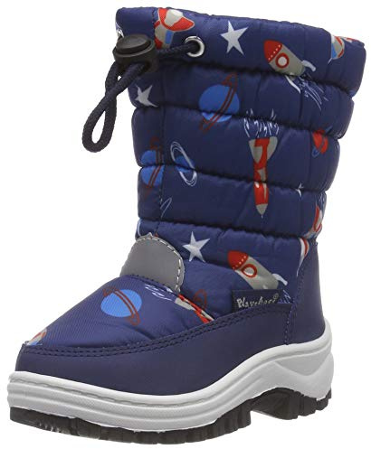 Playshoes Fodrade vinterstövlar med innerfoder unisex - barn Snöskor, Marine Weltraum, 22/23 EU