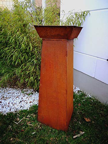 Zen Man Garten Edelrost Feuerschale Pflanzschale rost 40cm1mm mit Ständer Klappbar Konus H100*26 * 40cm 1.2mm 101635
