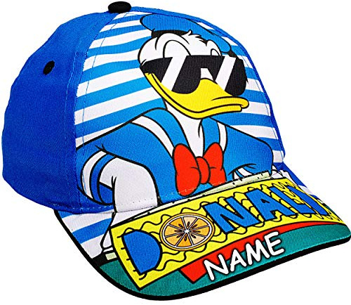 alles-meine.de GmbH Basecap - - Mickey Mouse/Donald Duck - inkl. Name - Größe 3 bis 12 Jahre - universal & verstellbar - 100% Baumwolle - für Mädchen & Jungen - Kinder - Mütze..