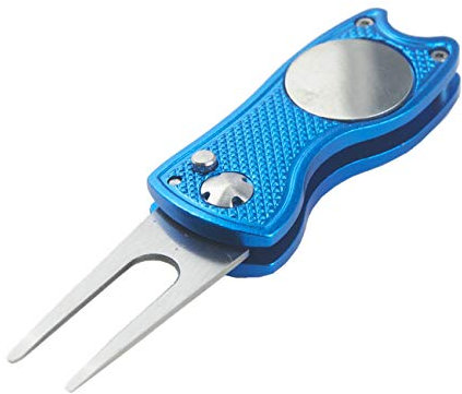 Hauni Stainless Steel Golf Divot Repair Tool Switchblade Foldable Golf Pitchfork Putting Green Fork Golf Training Aids Pitch Alloy Tool…