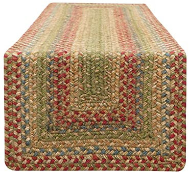 Homespice Azalea Long Table Runner - 11x36, Rectangle, Multicolor - Handcrafted with Jute - Rich Colors, Easy to Clean, Durable and Protects Furniture