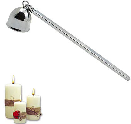 Kerzenlöscher aus Edelstahl Kerzenlöscher Candle Extinguisher Kerzen Docht Löscher Candle Snuffer für Sicher Auslöschen Aromatherapie-Kerzen Glaskerzen Kerzenflamme (Silber)