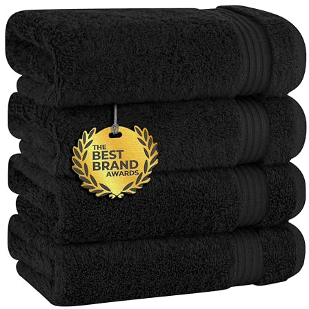 Cotton Paradise, Handtuch-Set, 100% türkische Baumwolle, Luxus-Hotel-Spa-Qualität, weich, saugfähig, schnell trocknend, dick, 600 g/m², Gesichtshandfreiheitsset, 40.6 x 71.8 cm, Schwarz