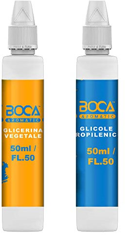 Boca Aromatic - Kit Base Neutra 100ml - 50VG/50PG -Glicerina Vegetale (99,98%) + Glicole Propilenico (99,7%) - 100% Made in Italy - Purezza Farmaceutica Certificata