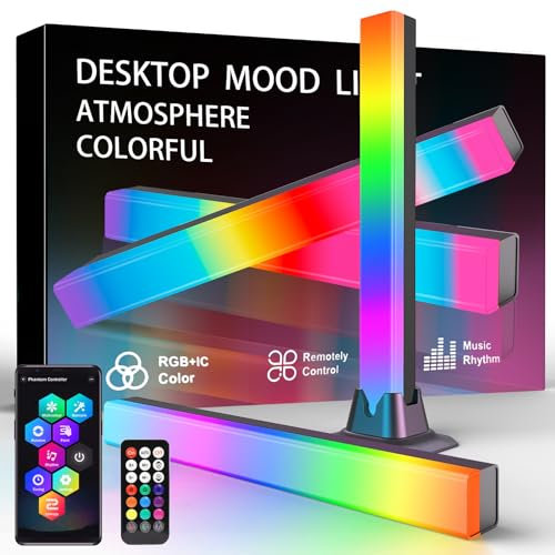 FUPT Entertainment Lighting, 2PCS Ambiance Gaming Lamp Sync with Music, Immersion Light Bar for TV, Room, Living Room