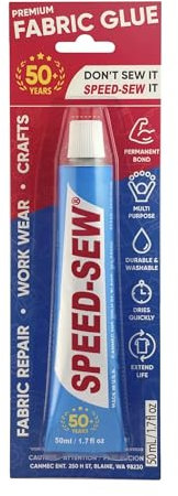 50ml Fabric Glue For Cloths, Genuine No Sew Adhesive for Craft Projects, DIY Clothing Repairs, Denim, Upholstery, Leather, Instant Mender for Fraying Tears