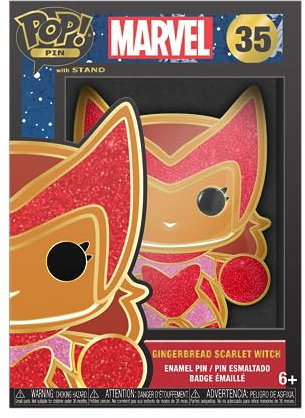 Loungefly POP! Large Enamel Pin MARVEL: GINGERBREAD - Scarlet Witch - SCARLETT - Marvel Comics - Fumetti Marvel Spille Smaltate - Spilla da Collezione Carina - per gli Zaini & Borse