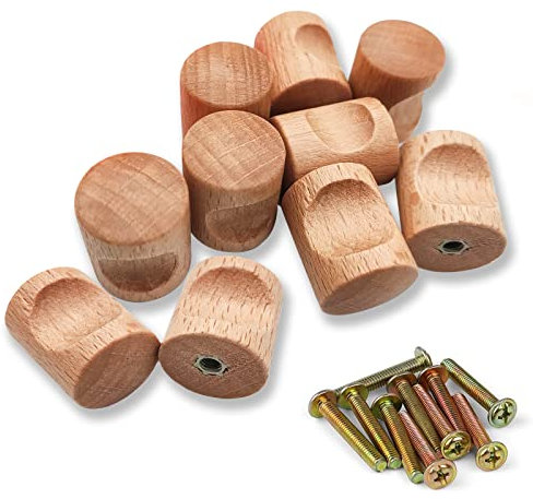 ZARADU Pomos De Madera Para Muebles - Tiradores Para Armarios y Cajones - Accesorios De Hogar Para Puertas, Zapateros