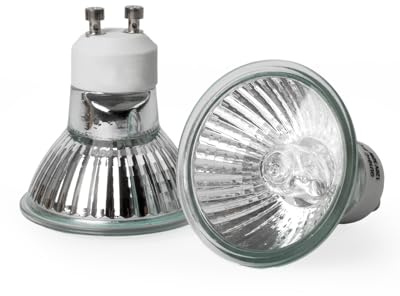 Elenhome 120v 50W GU10 Bulb for Candle Warmer Lamp, 2pcs gu10+c Dimmable 2800K Warm White Halogen Light Bulbs 2 pin, Wax Burner Light Bulb, Full Glass Cover Reflector Track & Recessed Light Bulbs