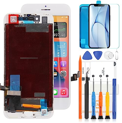 LADYSON Écran pour iPhone 7 4,7 LCD Écran pour iPhone 7 LCD Écran 3D Tactile Remplacement Assembly A1660 A1778 A1779 Numériseur avec outils (pas pour 7 Plus, Blanc)