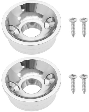 LT Easiyl 2 Stück M9 Gitarre Klinkenbuchse Gitarre Eingangsbuchse Gitarre Jack Socket inkl. Schrauben für E-Gitarre Telecaster-Gitarren Metall, Metrisches Gewinde, Silber
