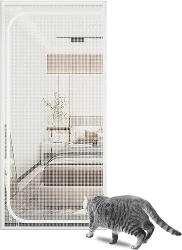 Katzensichere Fliegengittertür, 80 Cm X 210 Cm, Verdickte Haustiergittertür Mit Reißverschluss, Anti-Katzen-Türgitter, Katzenresistente Netzgittertür, Um Das Herauslaufen Von Katzen Zu Verhindern ( Co
