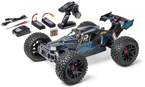 Carson 500409074 1:8 Virus Extreme 2.4G 100% RTR blau - RC Buggy, ferngesteuertes Auto, Offroad, hochwertig, RC Fahrzeug, RC Auto 70 km/h, RC Auto