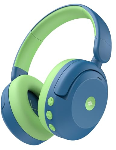 iClever BTH20 Active Noise Cancelling Headphones for Kids, 60H Play Time,Type C Fast Charging, Safe Volume 80dBA, Bluetooth5.4, Award-Winning Kids Headphones Wireless for iPad Tablet Airplane, Blue