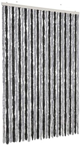vidaXL Fliegenvorhang Grau und Schwarz 118x220 cm Chenille