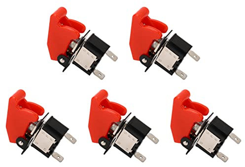 5 Pezzi Interruttore a Levetta 12V DC 25A 2 Pin Interruttore a Levetta Impermeabile per Accessori Professionali per Barche per Veicoli