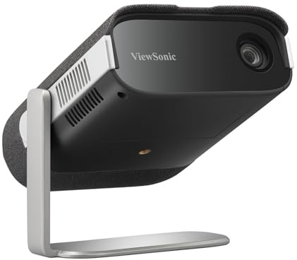 ViewSonic M1X Portable LED Projector, 360-Degree Projection and Smart Stand for Easy Setup, Harman Kardon Audio, Built-In Battery, H/V Keystone, 4-Corner Adjustment, Bluetooth, Wi-Fi, USB-C, and HDMI