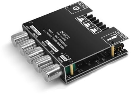Scheda Amplificatore Bluetooth ZK-MT21, Modulo Amplificatore di Potenza Audio 2.1 Canali 50W*2+100W, 12V-24V, con Controllo degli Alti e dei Bassi