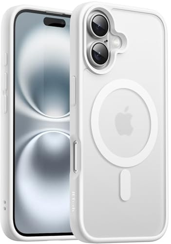 JETech Matte Magnetische Hülle für iPhone 16, Weiß