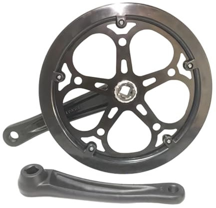 yeeplant 170 mm Kurbelarm Einzel-Kettenblatt-Kurbelgarnitur, 52T Zähne, Aluminiumlegierung, kompatibel mit 6/7-Gang-Fahrrädern, einfach zu installierende Fahrradteile für Straße und starres Getriebe
