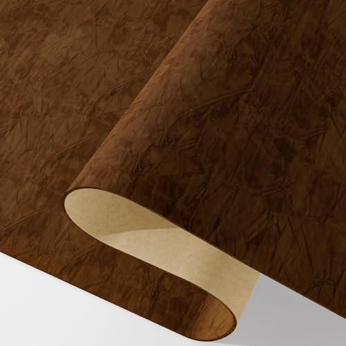 Decotalk Selbstklebend Tapete Braun Samttapete 40X500cm Wände Tapeten Stretch Stoff Luxus Tapete für Zimmer Samt Schmuckschatullen Wände Samtstoff Folie für Schmuckschatulle Kommode Schrankfolie Wand