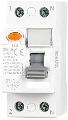 Interruptor automático de aire pequeño, Interruptor diferencial electromagnético de corriente residual (RCCB) de CA, 2P/4P, 40A/63A, 30mA/100mA/300mA(30ma,2P 40A)