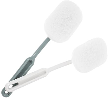 UKCOCO Cepillo de Limpieza para Baño Adecuado para Limpiar Bañera E Inodoro sin Dejar Zonas Muertas Mango Largo y Estropajo Material PP y Esponja 2 Piezas