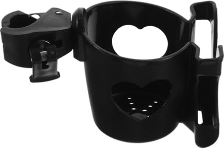 BATHVEVE Portavasos Para Andador y Bicicleta 1 Unidad Soporte Antideslizante Ajustable Para Teléfono Cochecito Movilidad Negro Para Sillas De Ruedas y Patinetes