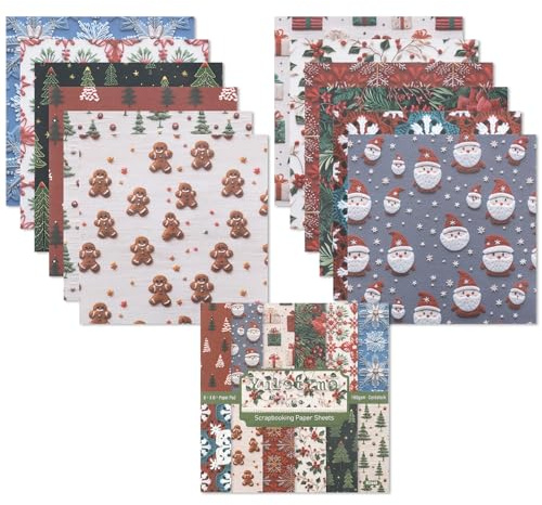24 Hojas Scrapbooking De Navidad Decoradas,Decoupage Papel Decorativo Manualidades,Floral Motivos Paquete De Scrapbooking,Scrapbook Papier,Decoupage Papel Decorativo,Para Diario,Diy Álbumes,Cuaderno
