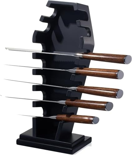 GUTE Gothic Coffin Knife Block Holder - Kitchen Storage Organizer, All Standard Cutting Knives, Goth Home Decor Accessories, Spooky Halloween Decoration, Room, Bar, Kitchens 14 H (Without Knives)