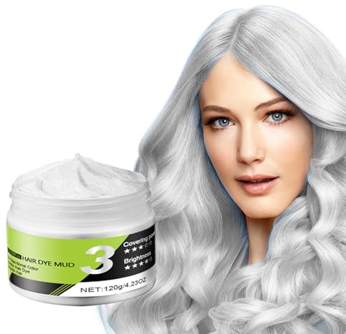 Vitt hårvax, tillfällig vit hårsprayfärg, tvättbar Crazy Hair Color, omedelbar hårfärgning, naturlig hårfärg, stylinghårong för män, kvinnor, fest (vit)