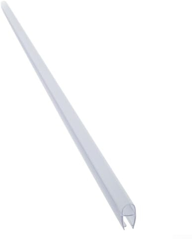 Junta de puerta de vidrio de baño para mamparas de ducha | Tira de sellado inferior en forma de D | Separador de áreas secas y húmedas | Barrera de agua de PVC transparente de 1 m, paquete de 2 (6 mm)