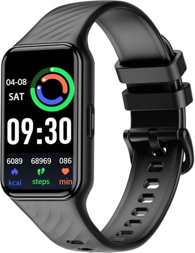 Smartwatch, Reloj Inteligente Hombre Mujer, 1,47 Reloj Inteligente Mujer, Diseño Fino, Oxímetro, Podómetro, Sueño, Pulsometro, Compatible con Android iOS, Pulsera Actividad Impermeable IP68