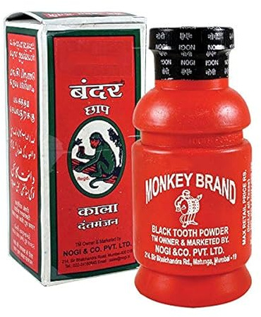 Monkey Brand Lot de 2 poudres dentaires noires 100 g
