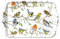 Plateau en mélamine pour réunion d'oiseaux, réunion, 13 x 21 cm, décoration d'intérieur, oiseaux, printemps, branches, mésange, rouge-gorge, été