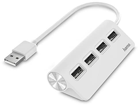 Hama Hub Usb, 4 Porte, Usb 2.0, 480 Mbit/S, Bianco