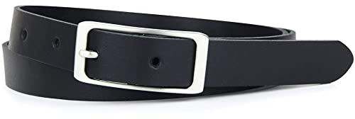 Frentree Ledergürtel MADE IN GERMANY, 2 cm schmaler Gürtel aus Leder, Damengürtel Schwarz