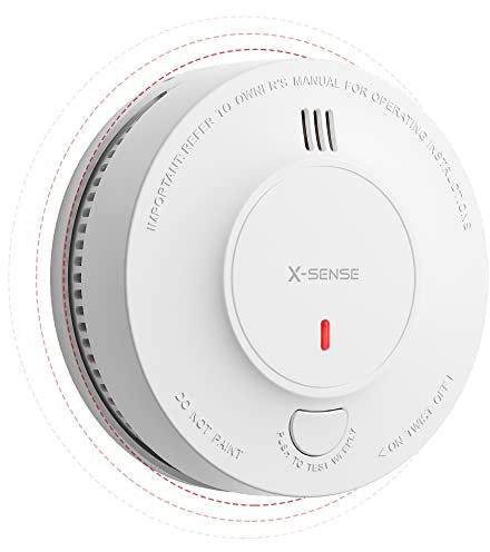 X-Sense Wireless Interlinked Smoke Alarm Detector with Sealed 10-Year Battery, Interconnected Fire Alarm Conforms to EN 14604 Standard, Link+, SD19-W, 1-Pack