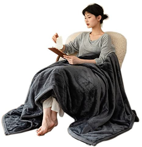 Flanell Decke 140x200cm, Kuscheldecke Flauschig, Warm Weiche Zweiseitige Felldecke Doppelschicht Winter Schwer Schlafdecke überwurfdecke Sofa, Fleecedecke Grün, Wohndecke Baumwolle