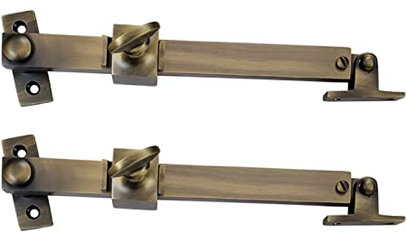 Adonai Hardware Hodaiah Brass Heavy Duty Telescopic Casement Latch Lock Sliding Window Stay Adjuster (7.4 Inch x 2 Pack) Sturdy, DIY, Window Hardware Accessories Fittings