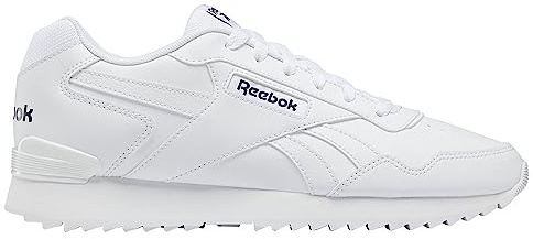 Reebok Men Glide Ripple Clip Sneaker, FTWR White/FTWR White/Vector Navy, 10